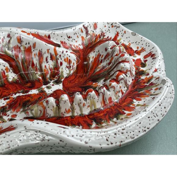 Vintage MCM Large Table Ashtray Abstract Atomic Speckled Geometric Splattered - Picture 3 of 9